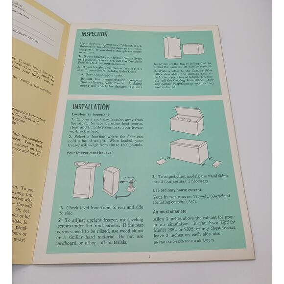 Sears Coldspot Cold Spot Freezer Owner's Guide Manual 1960s Vintage Booklet - Picture 3 of 12